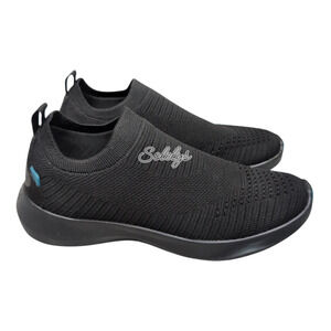 Vessi Everyday Move Slip-On Womens 8 Waterproof Onyx Black Knit Dyma-Tex Sneaker